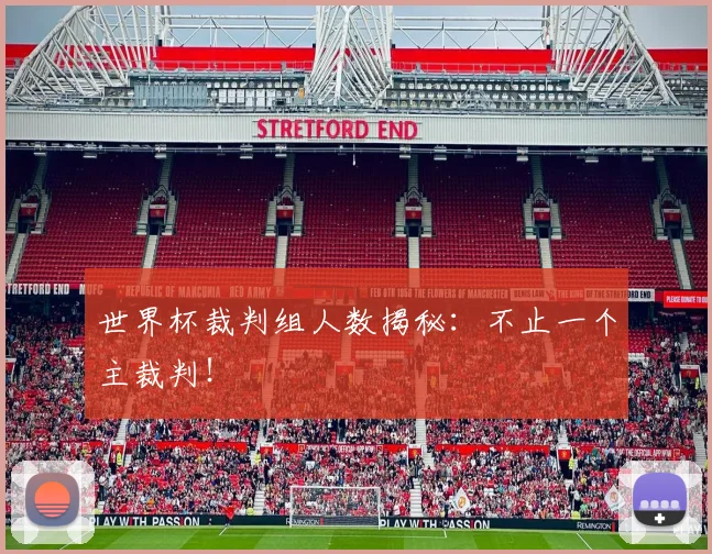 世界杯裁判组人数揭秘：不止一个主裁判！
